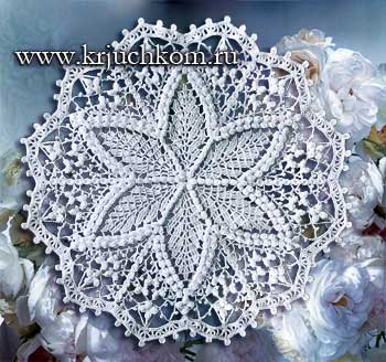 салфетка крючком схема вязания