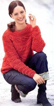 вязаный свитер крючком